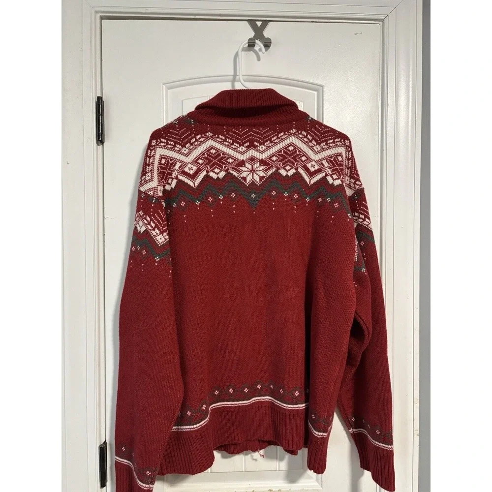 Vintage John Blair Full Zip Sweater Jacket Men Size XL Christmas